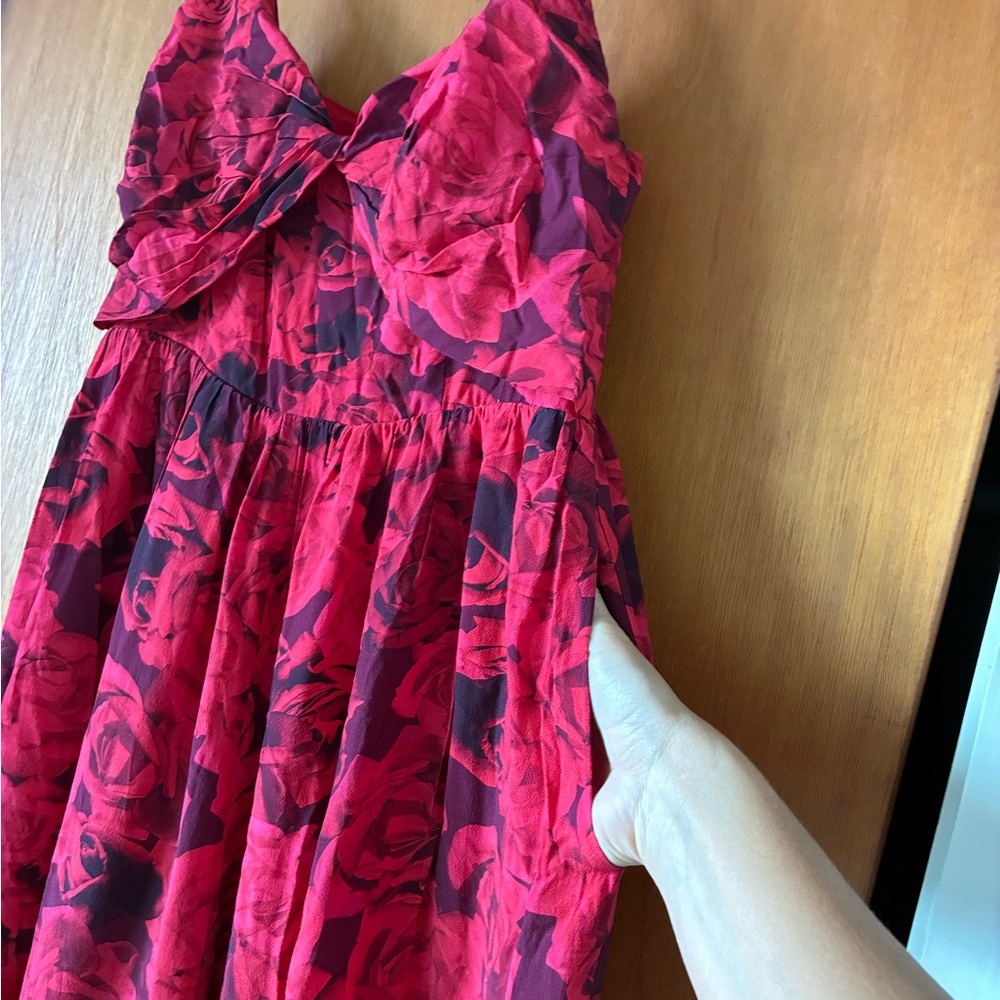 NWT Fame and Partners Red Rose Maxi Jumpsuit - Picture 10 of 12
